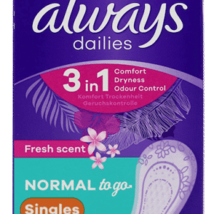 Always Dailies Singles Panty Liners Fresh Scent 20 Liners