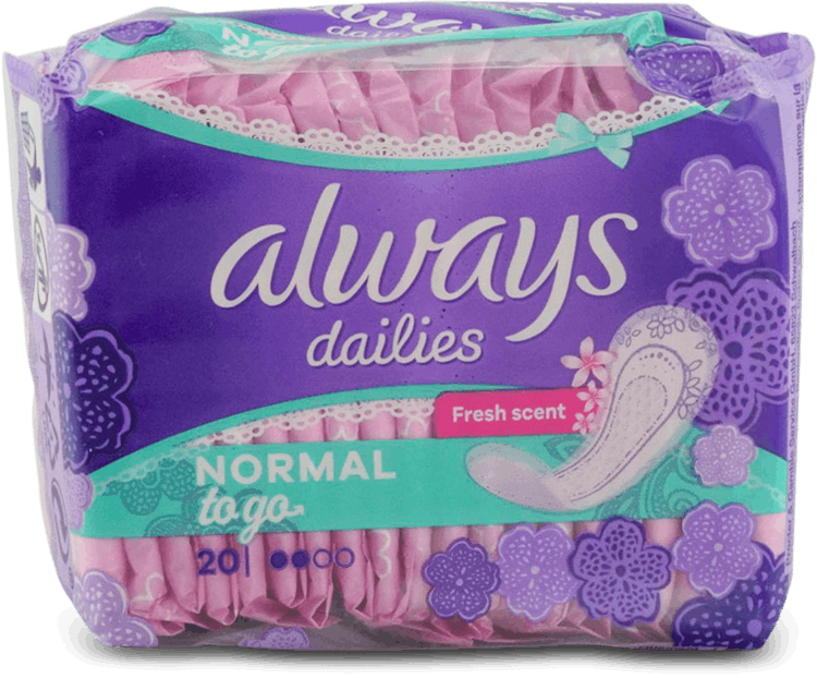 Always Dailies Singles To Go Scented 20 Liners
