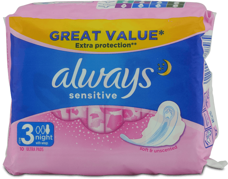 Always Sensitive Night 10 Pack