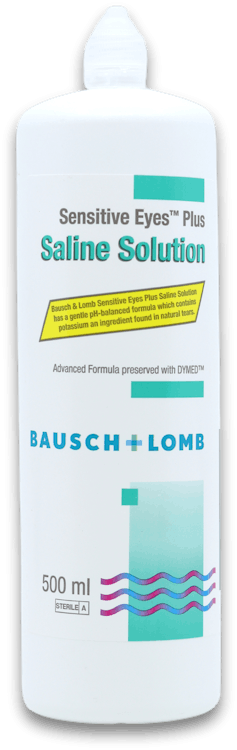Bausch + Lomb Sensitive Eyes Plus Saline Contact Lens Solution 500ml