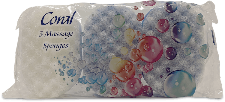 Coral Oval Massage Sponges 3 Pack