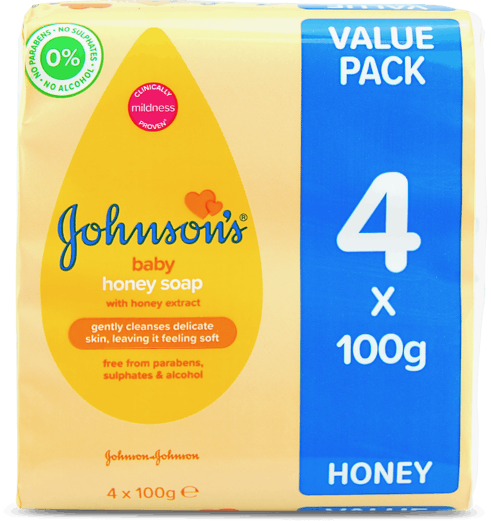 Johnson's Baby Soap with Honey 100g 4 Pack